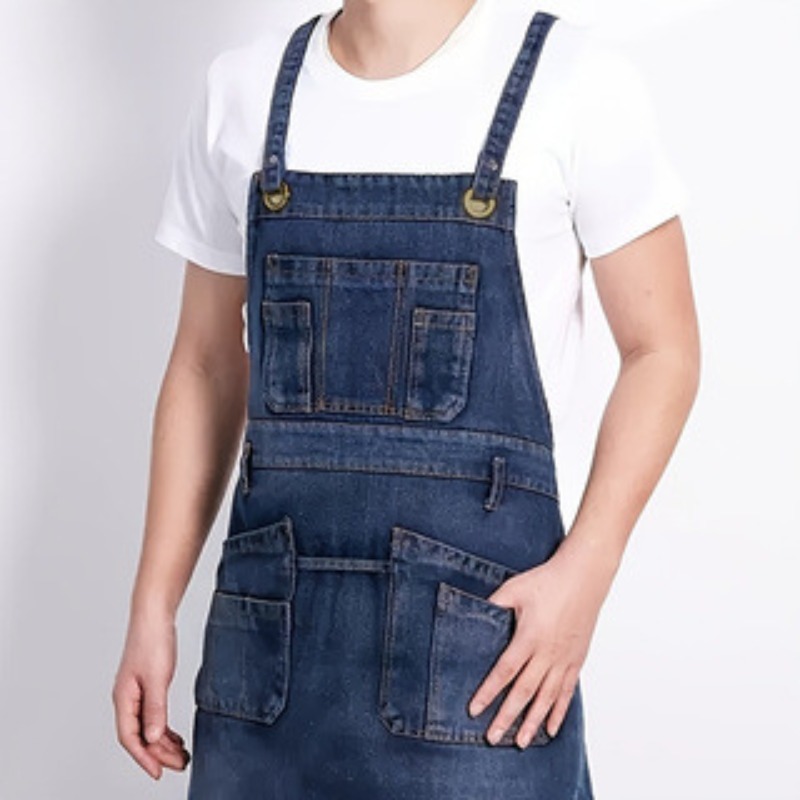 Home Cooking Work - 1 stücke Mode Denim Schürze Multi-Tasche