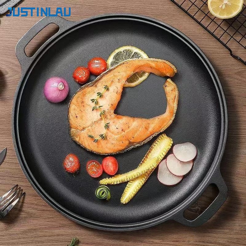 Dosa Pan Iron - JUSTINLAU Doppelgriff-Bratpfanne aus Gusseisen für Eier