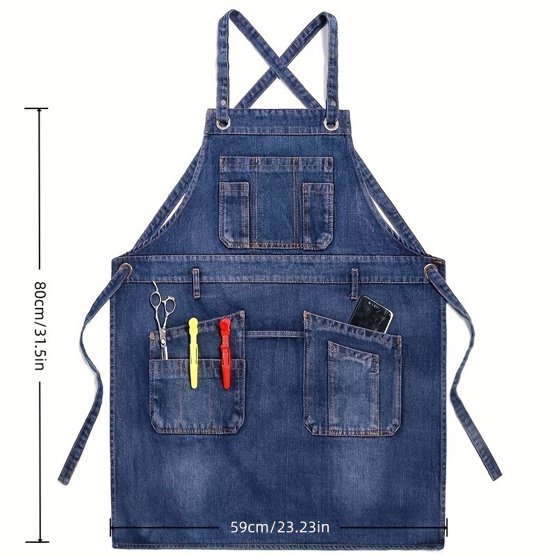1 stücke Mode Denim Schürze Mu – Home Cooking Work Bewertung und Preis