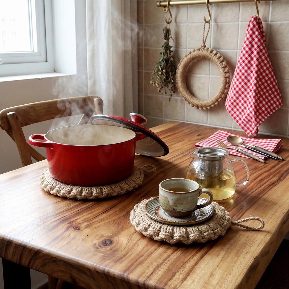 2er-Set rustikale Jute-Web-Unt – Dosa Pan Iron Bewertung und Preis