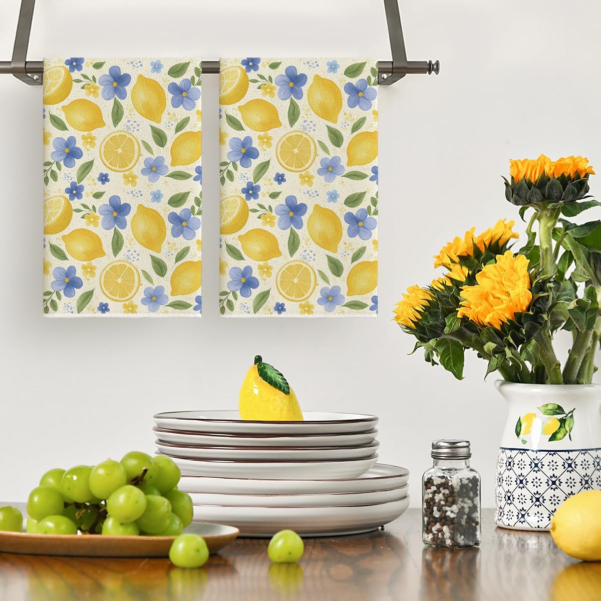 2 Stück, Küchentücher mit blau – Home Cooking Is The Best Bewertung und Preis