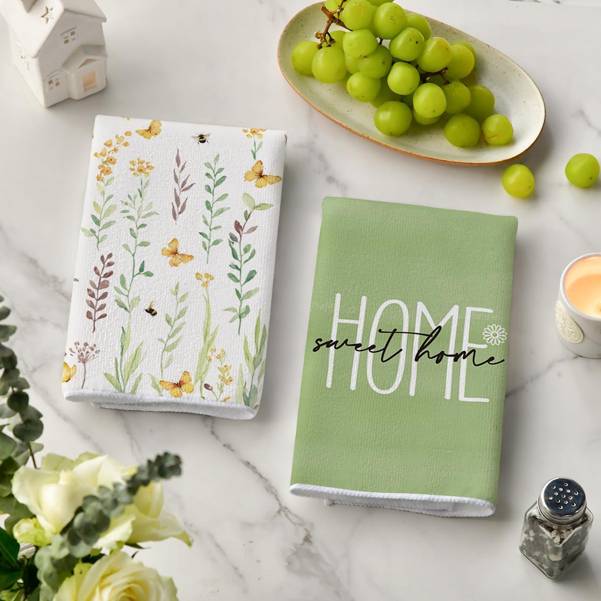 4 Stück, grüne Küchentücher mi – Home Cooking Is The Best Bewertung und Preis